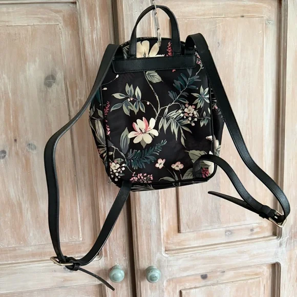 Kate Spade Black Floral Backpack Bag Purse Bag - Picture 4 of 14